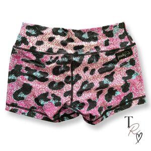 Peachy Athletic NWT Peach Perfect Animal Print Workout Booty Shorts Size Medium